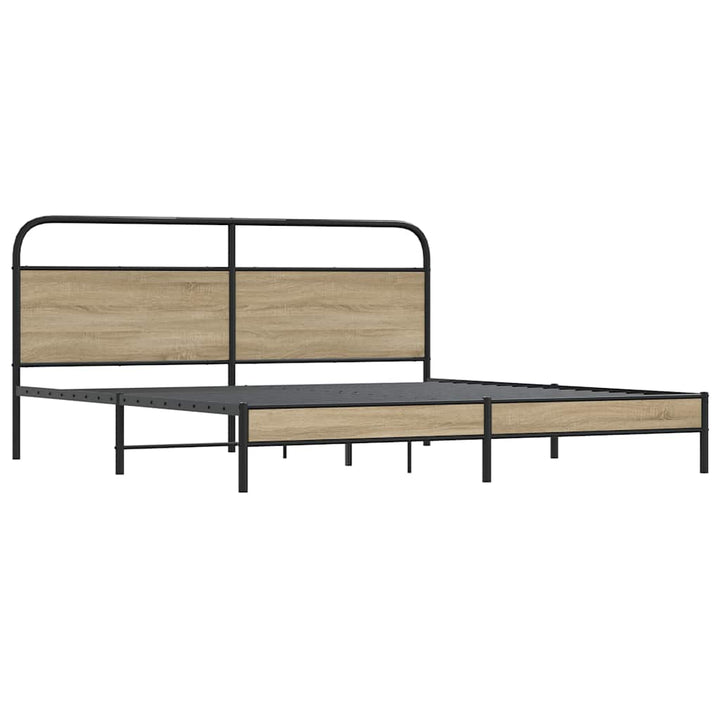 sengeramme uden madras 183x213 cm metal røget egetræsfarve