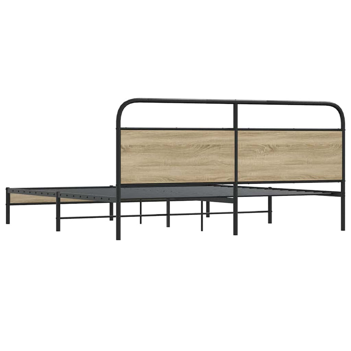 sengeramme uden madras 183x213 cm metal røget egetræsfarve