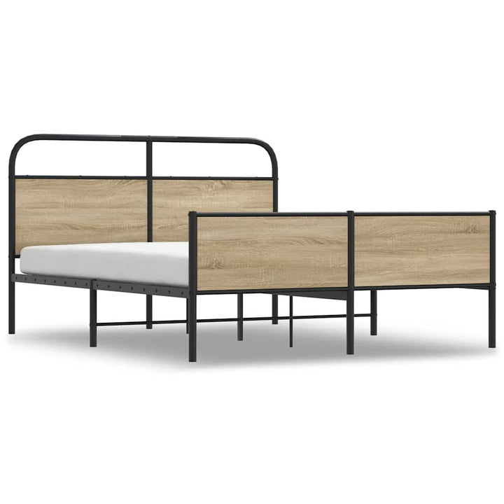 sengeramme uden madras 160x200 cm metal røget egetræsfarve