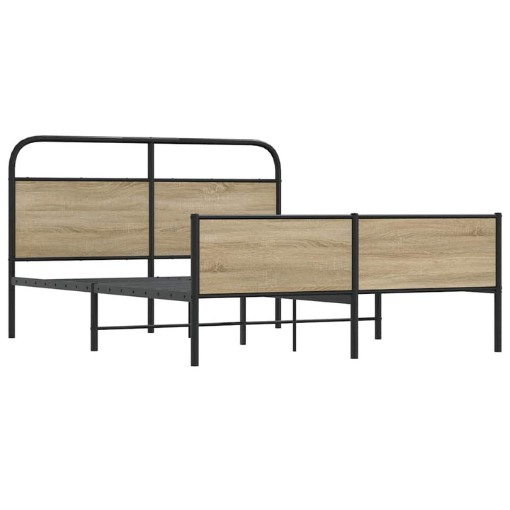 sengeramme uden madras 160x200 cm metal røget egetræsfarve