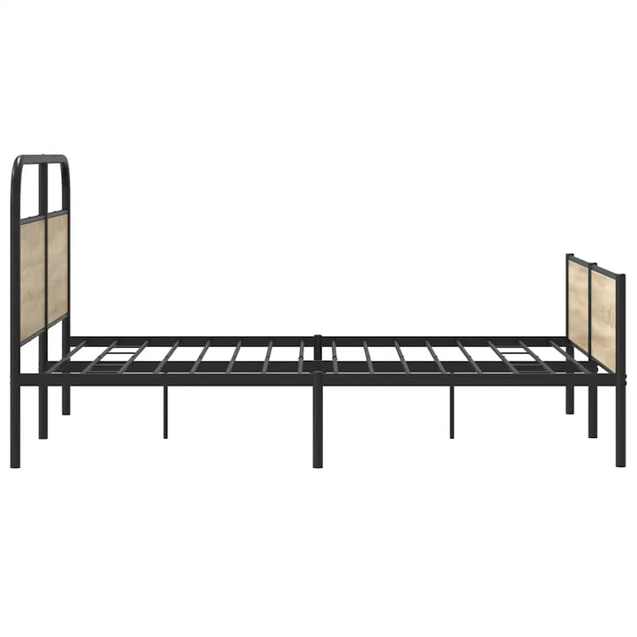 sengeramme uden madras 160x200 cm metal røget egetræsfarve