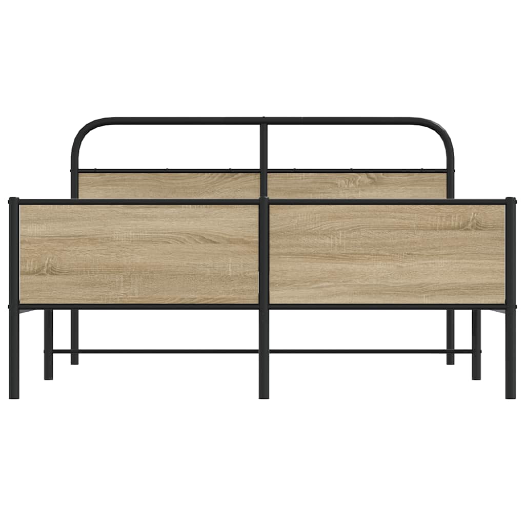 sengeramme uden madras 180x200 cm metal røget egetræsfarve