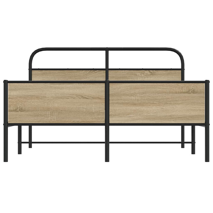 sengeramme uden madras 180x200 cm metal røget egetræsfarve