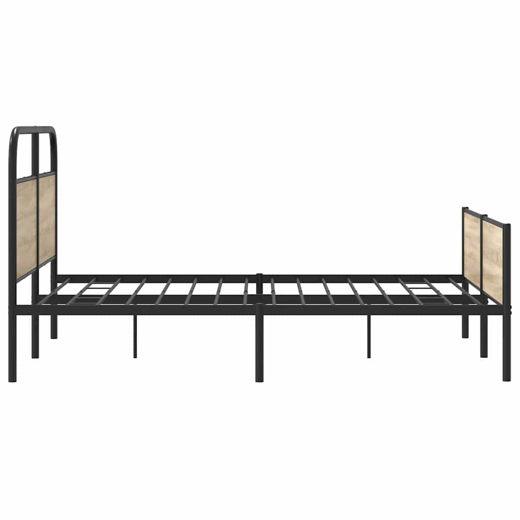 sengeramme uden madras 180x200 cm metal røget egetræsfarve