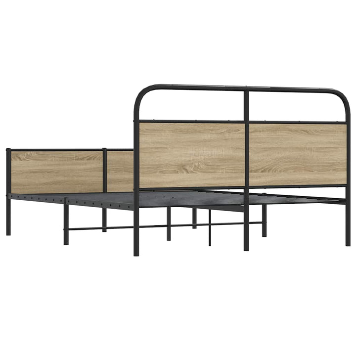 sengeramme uden madras 180x200 cm metal røget egetræsfarve