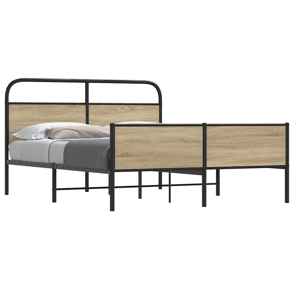 sengeramme uden madras 180x200 cm metal røget egetræsfarve
