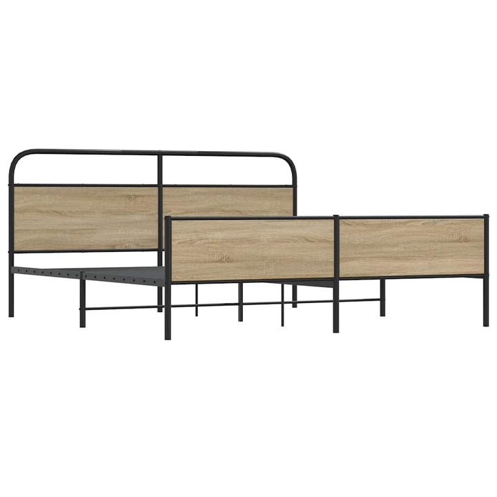 sengeramme uden madras 183x213 cm metal røget egetræsfarve