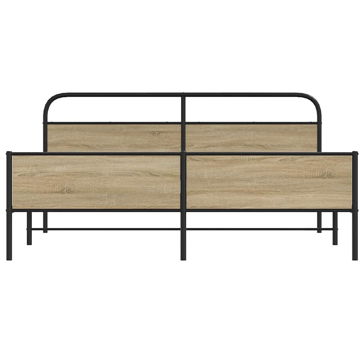 sengeramme uden madras 183x213 cm metal røget egetræsfarve