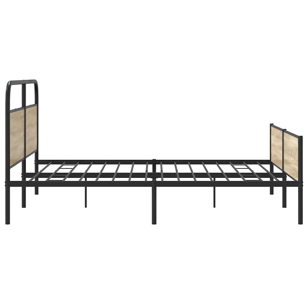 sengeramme uden madras 183x213 cm metal røget egetræsfarve