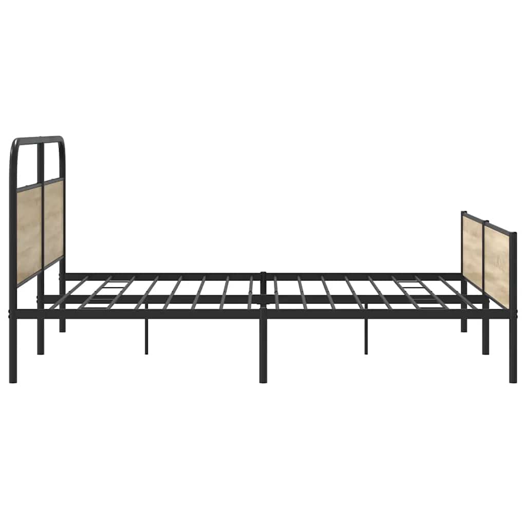 sengeramme uden madras 150x200 cm metal røget egetræsfarve