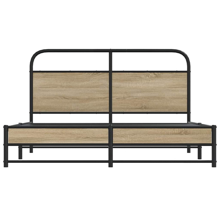 sengeramme uden madras 160x200 cm metal røget egetræsfarve