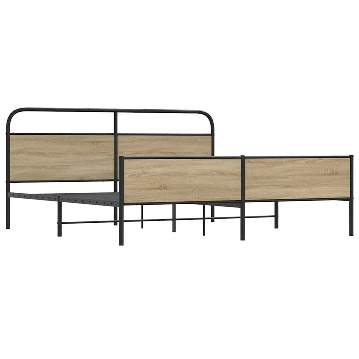 sengeramme uden madras 193x203 cm metal røget egetræsfarve