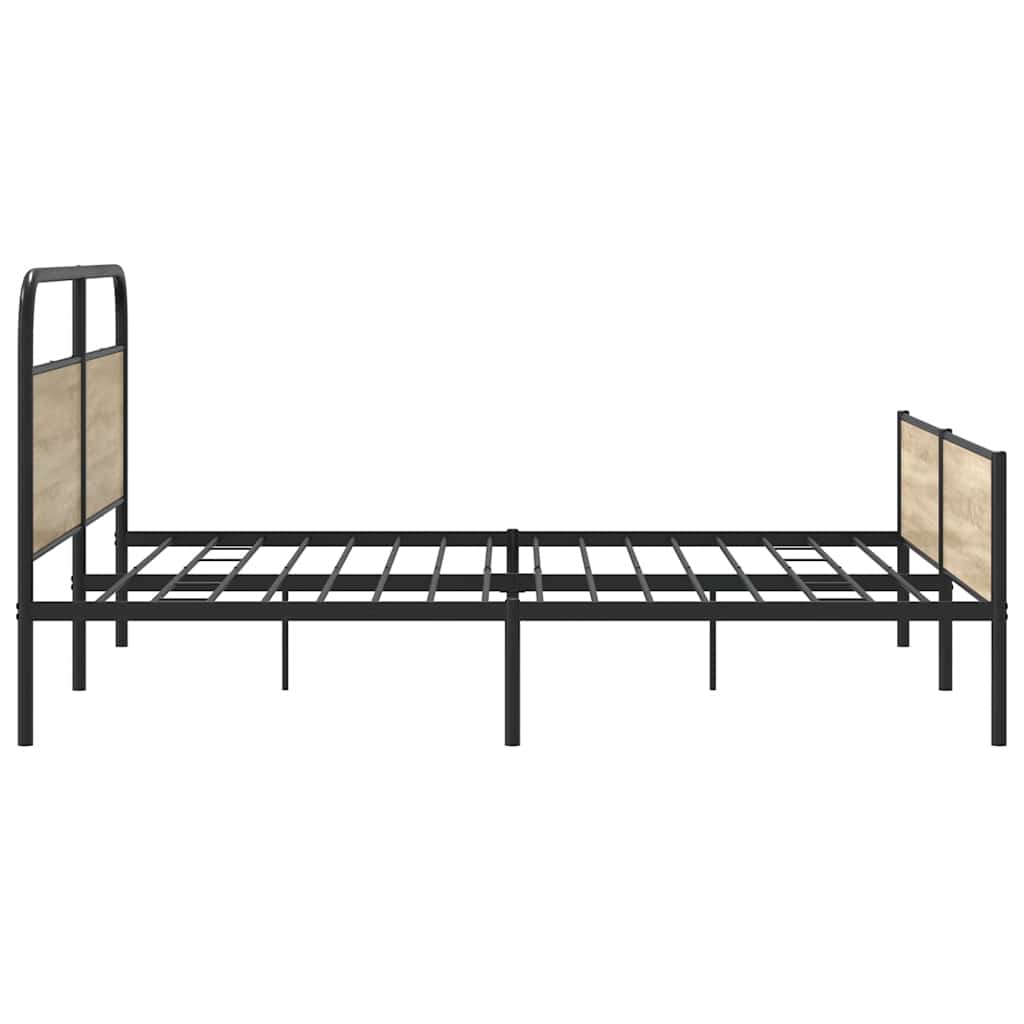 sengeramme uden madras 193x203 cm metal røget egetræsfarve
