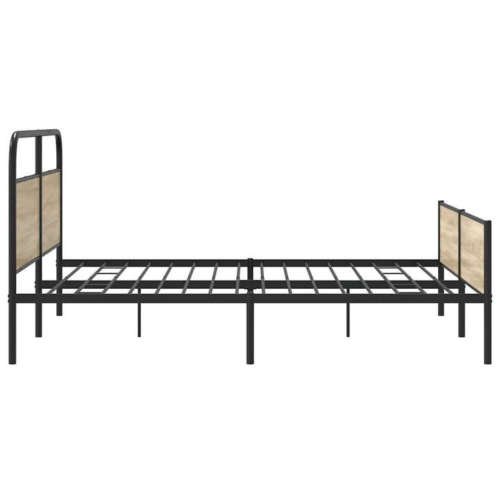 sengeramme uden madras 193x203 cm metal røget egetræsfarve