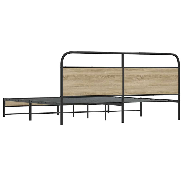 sengeramme uden madras 193x203 cm metal røget egetræsfarve