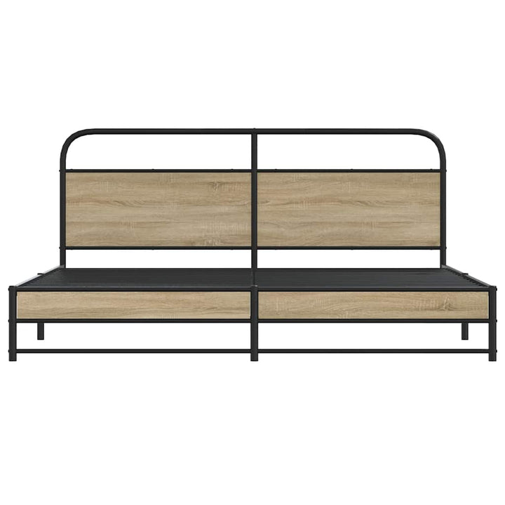 sengeramme uden madras 200x200 cm metal røget egetræsfarve