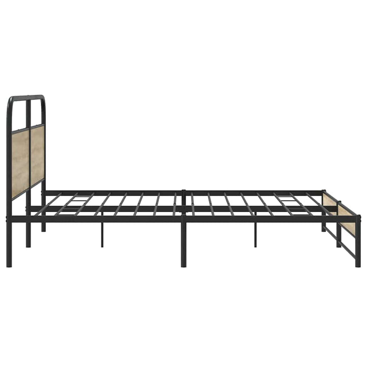 sengeramme uden madras 200x200 cm metal røget egetræsfarve