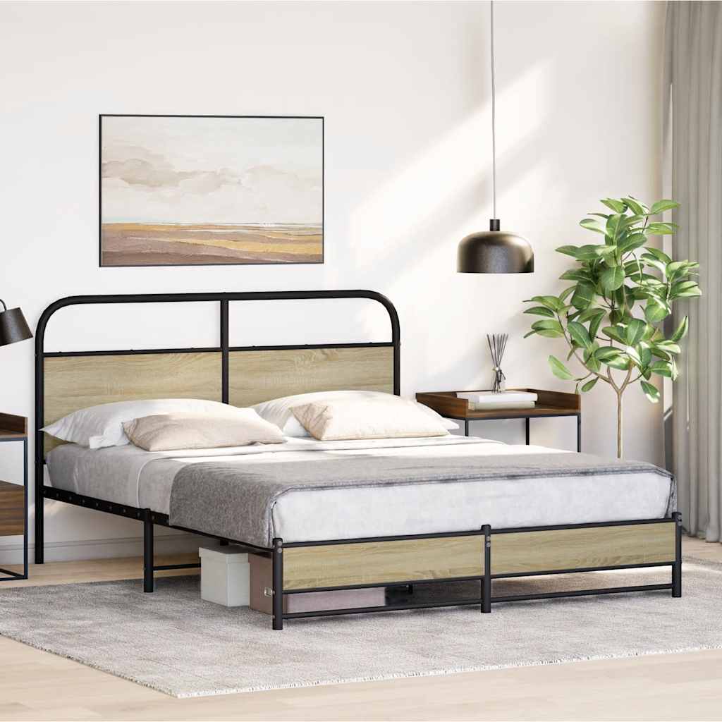 sengeramme uden madras 160x200 cm metal sonoma-eg