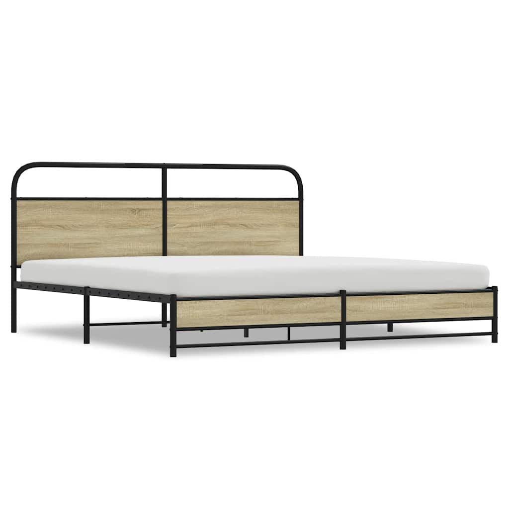 sengeramme uden madras 200x200 cm metal sonoma-eg