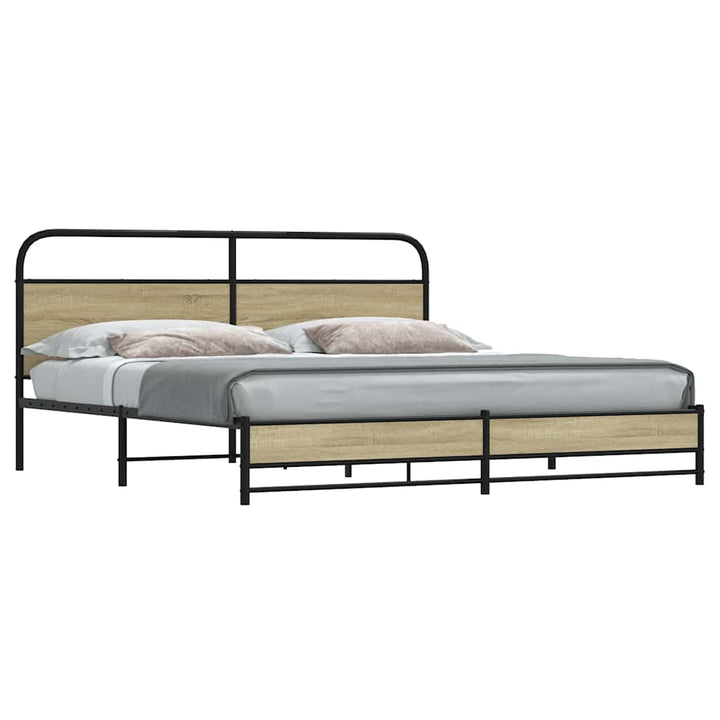 sengeramme uden madras 200x200 cm metal sonoma-eg