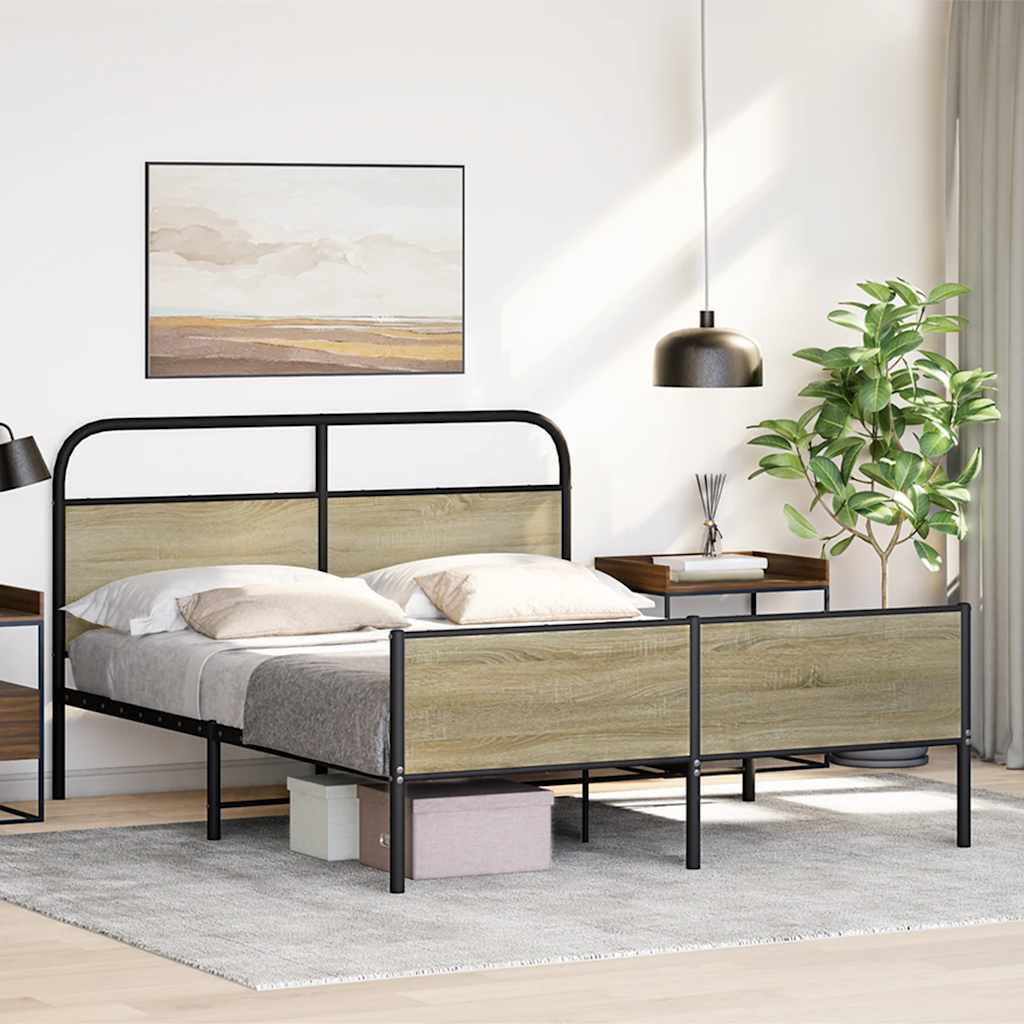 sengeramme uden madras 150x200 cm metal sonoma-eg