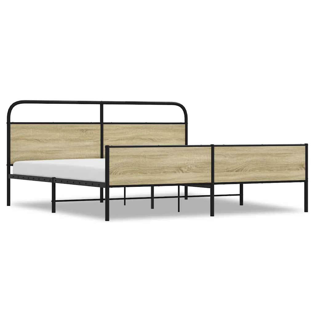 sengeramme uden madras 200x200 cm metal sonoma-eg
