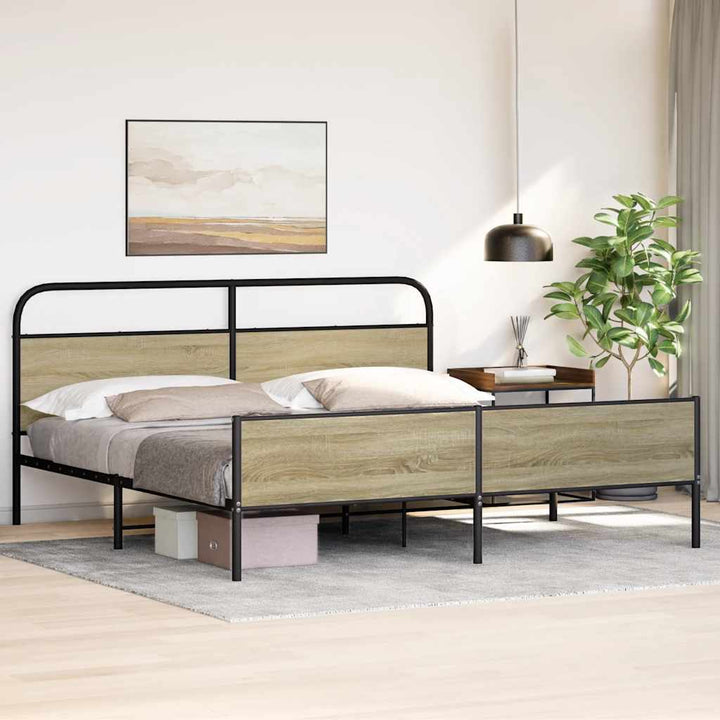 sengeramme uden madras 200x200 cm metal sonoma-eg