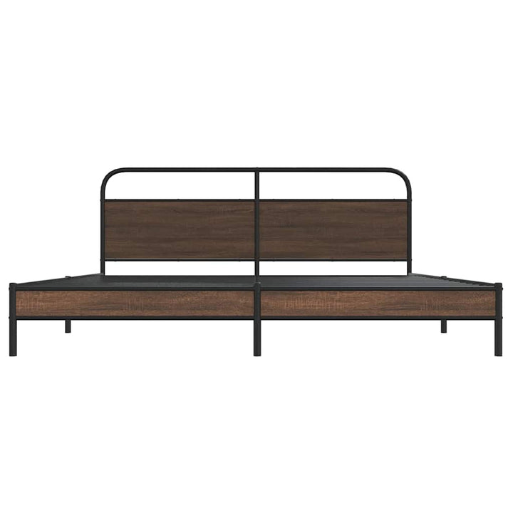 sengeramme uden madras 180x200 cm metal brun egetræsfarve