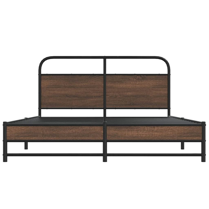 sengeramme uden madras 160x200 cm metal brun egetræsfarve