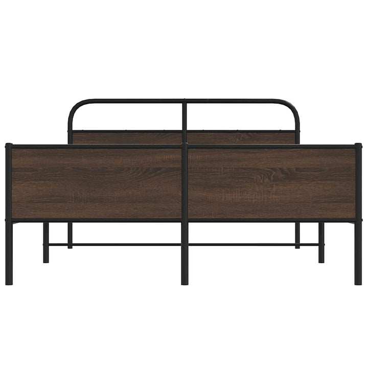 sengeramme uden madras 150x200 cm metal brun egetræsfarve