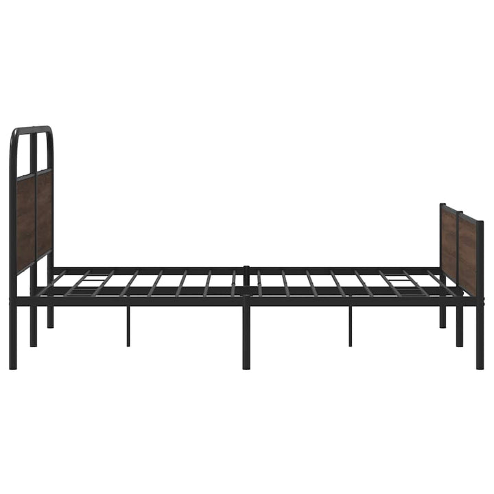 sengeramme uden madras 150x200 cm metal brun egetræsfarve
