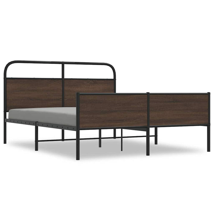 sengeramme uden madras 160x200 cm metal brun egetræsfarve