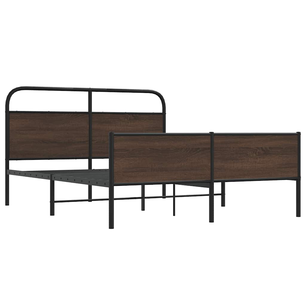 sengeramme uden madras 160x200 cm metal brun egetræsfarve