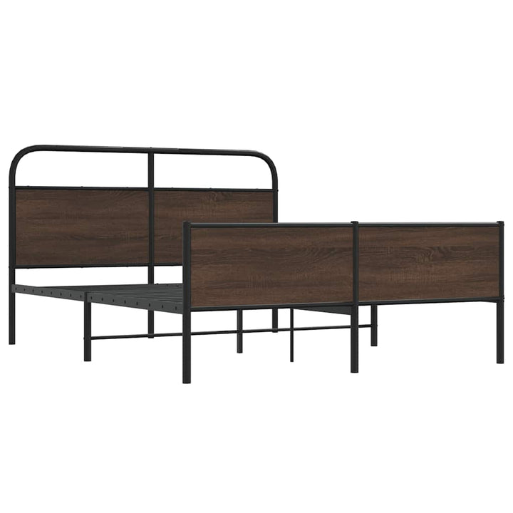 sengeramme uden madras 160x200 cm metal brun egetræsfarve