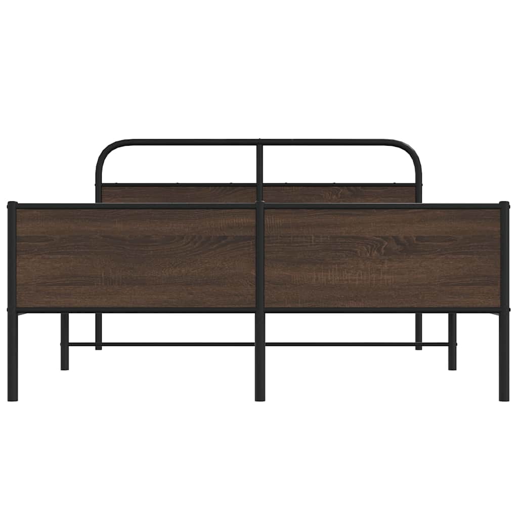 sengeramme uden madras 160x200 cm metal brun egetræsfarve
