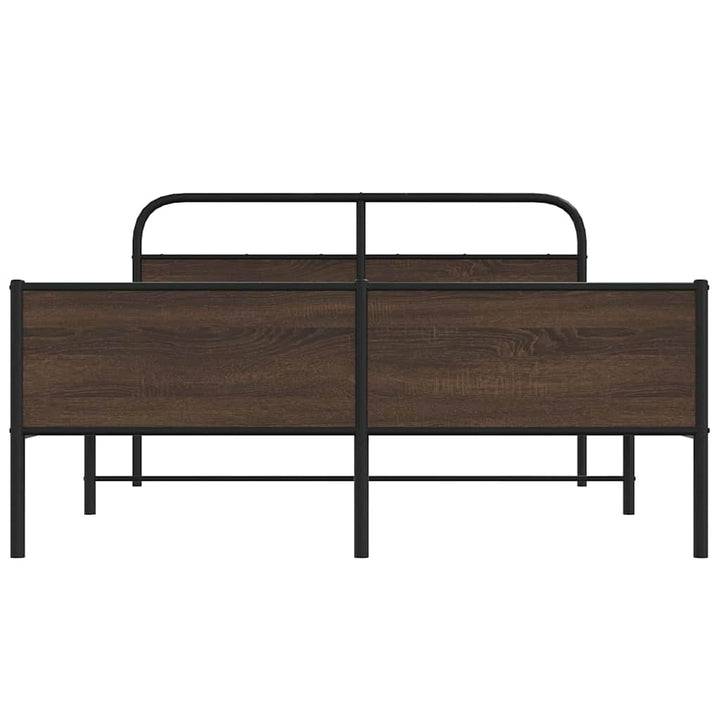 sengeramme uden madras 160x200 cm metal brun egetræsfarve