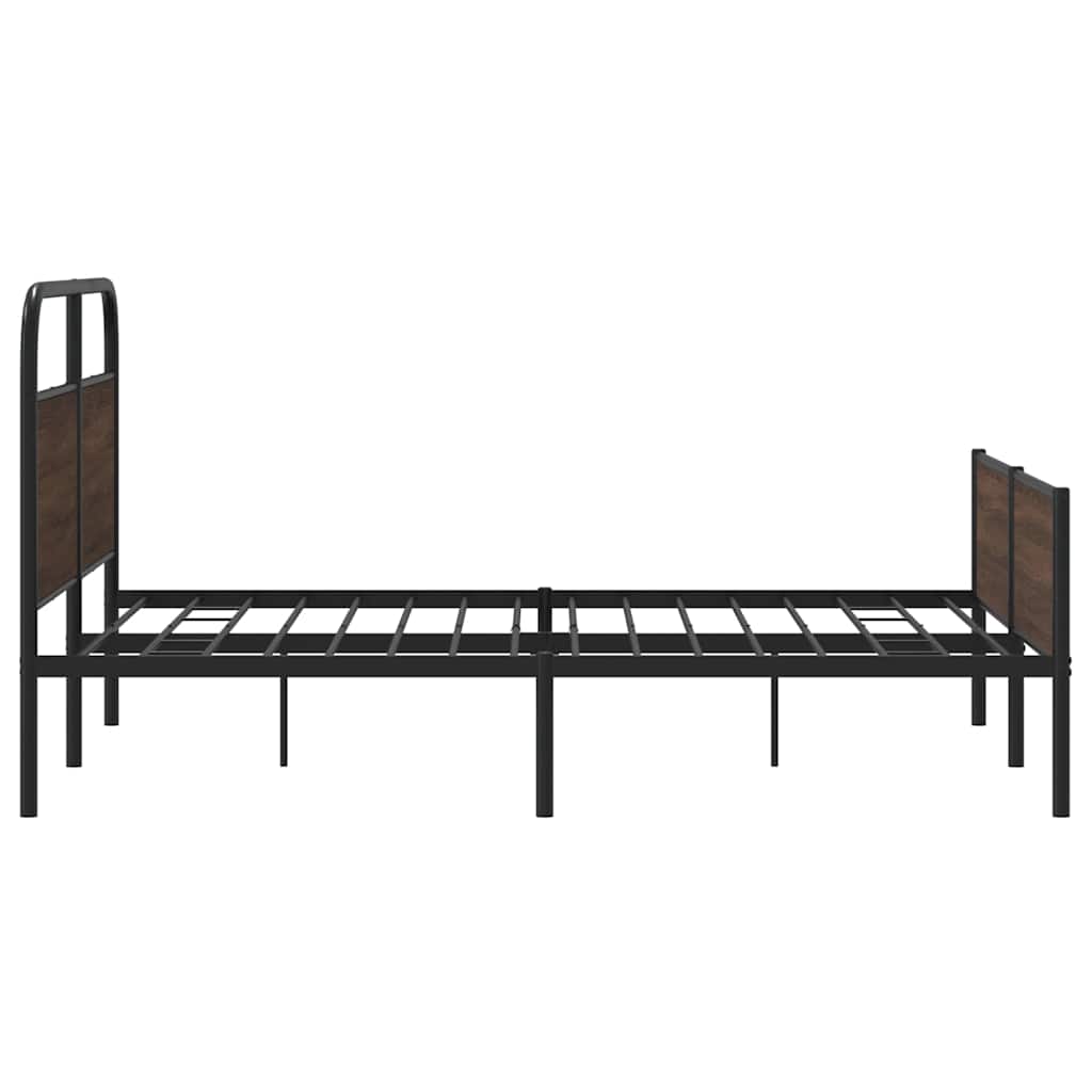 sengeramme uden madras 160x200 cm metal brun egetræsfarve