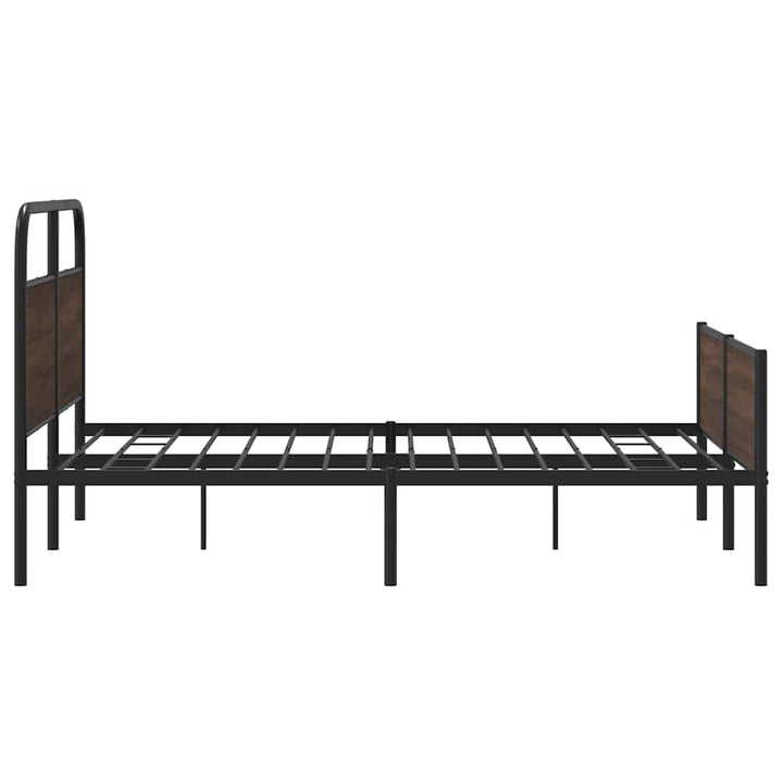 sengeramme uden madras 160x200 cm metal brun egetræsfarve