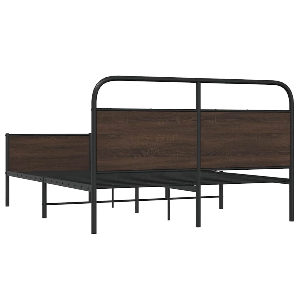 sengeramme uden madras 160x200 cm metal brun egetræsfarve