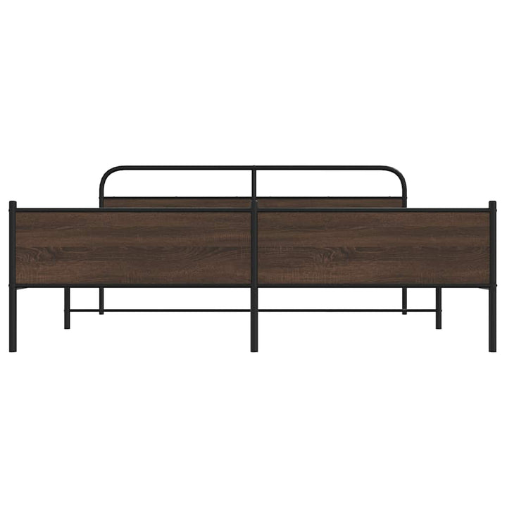 sengeramme uden madras 180x200 cm metal brun egetræsfarve