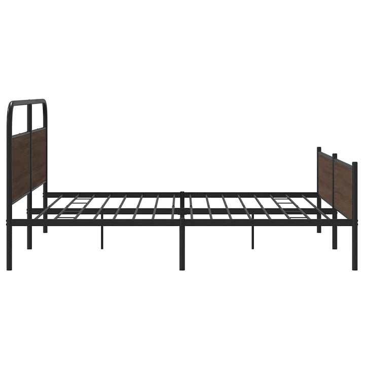 sengeramme uden madras 183x213 cm metal brun egetræsfarve