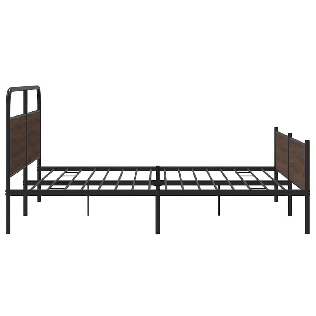 sengeramme uden madras 193x203 cm metal brun egetræsfarve