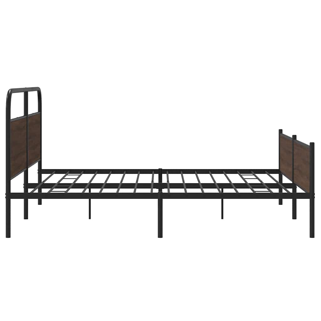 sengeramme uden madras 200x200 cm metal brun egetræsfarve