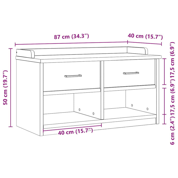 entrébænk SANDNES 87x40x50 cm massivt fyrretræ
