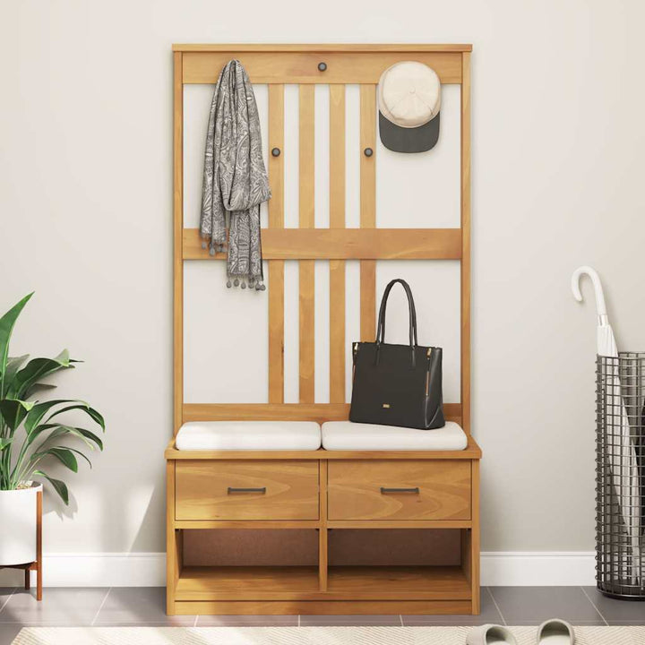 Hall træ SANDNES 87x40x159,5 cm massivt fyrretræ