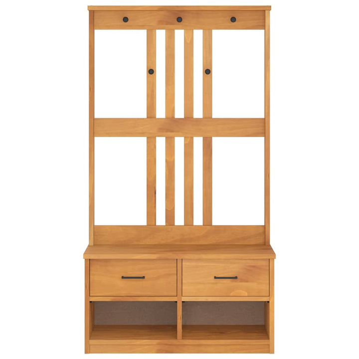 Hall træ SANDNES 87x40x159,5 cm massivt fyrretræ