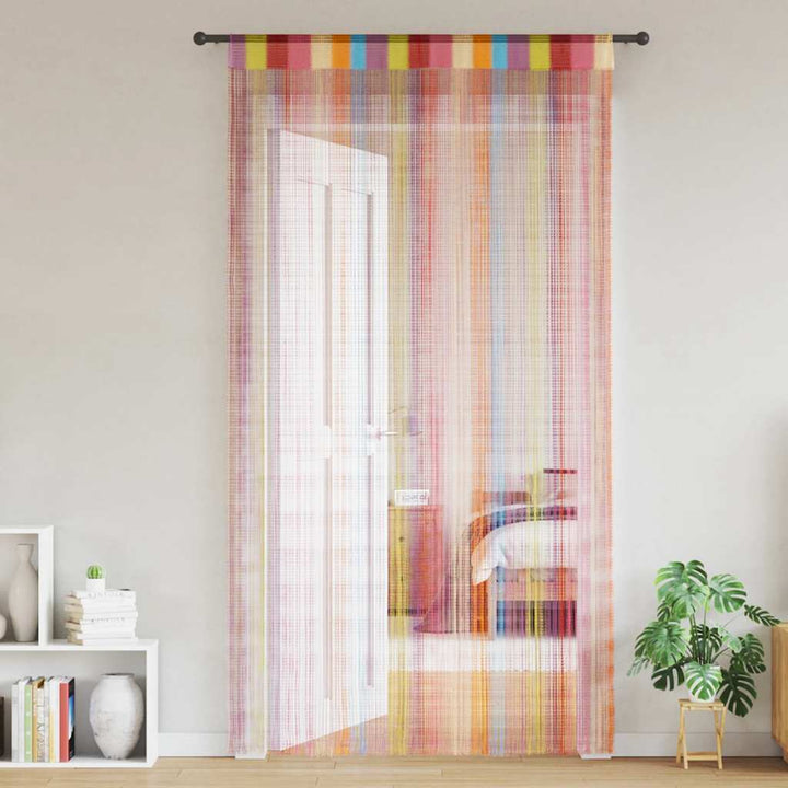 trådgardiner 2 stk. 100x250 cm flerfarvet