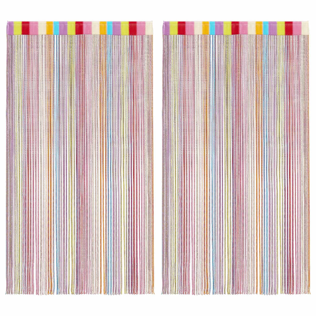 trådgardiner 2 stk. 140x250 cm flerfarvet