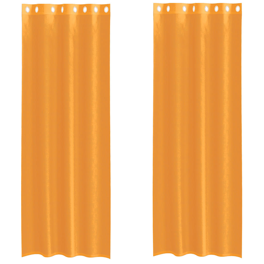 voile-gardiner med øskner 2 stk. 140x300 cm orange