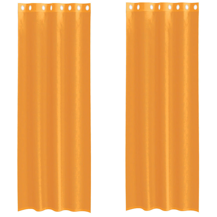 voile-gardiner med øskner 2 stk. 140x300 cm orange